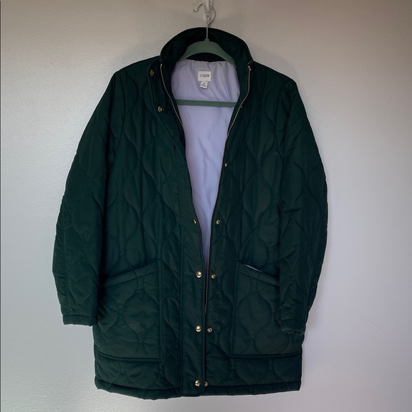 J.Crew Women's Green Quilted Jacket Size S - Picture 9 of 11